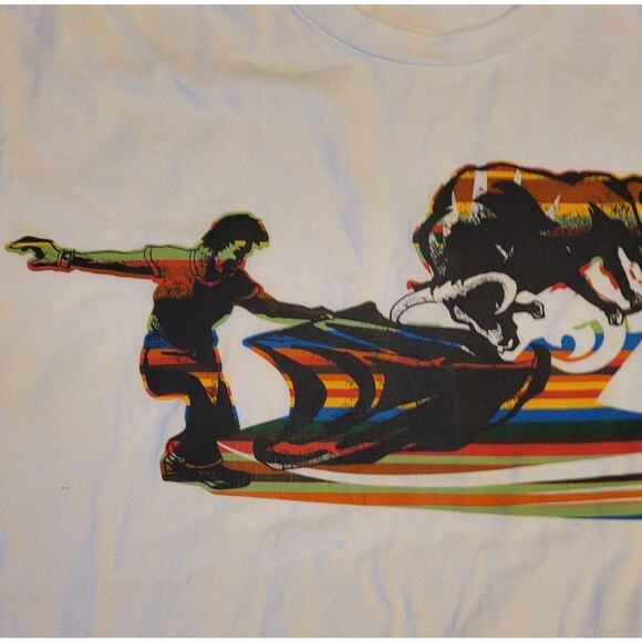 Old Navy Vintage Bull T-Shirt Large White - Picture 8 of 8